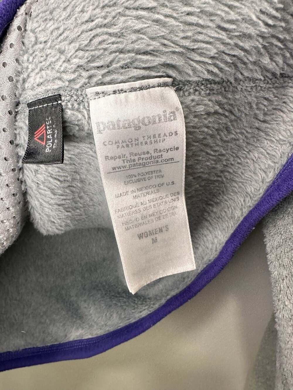 Patagonia Women's Snap-T Pullover Fleece Gray Purple Size M - Picture 4 of 5